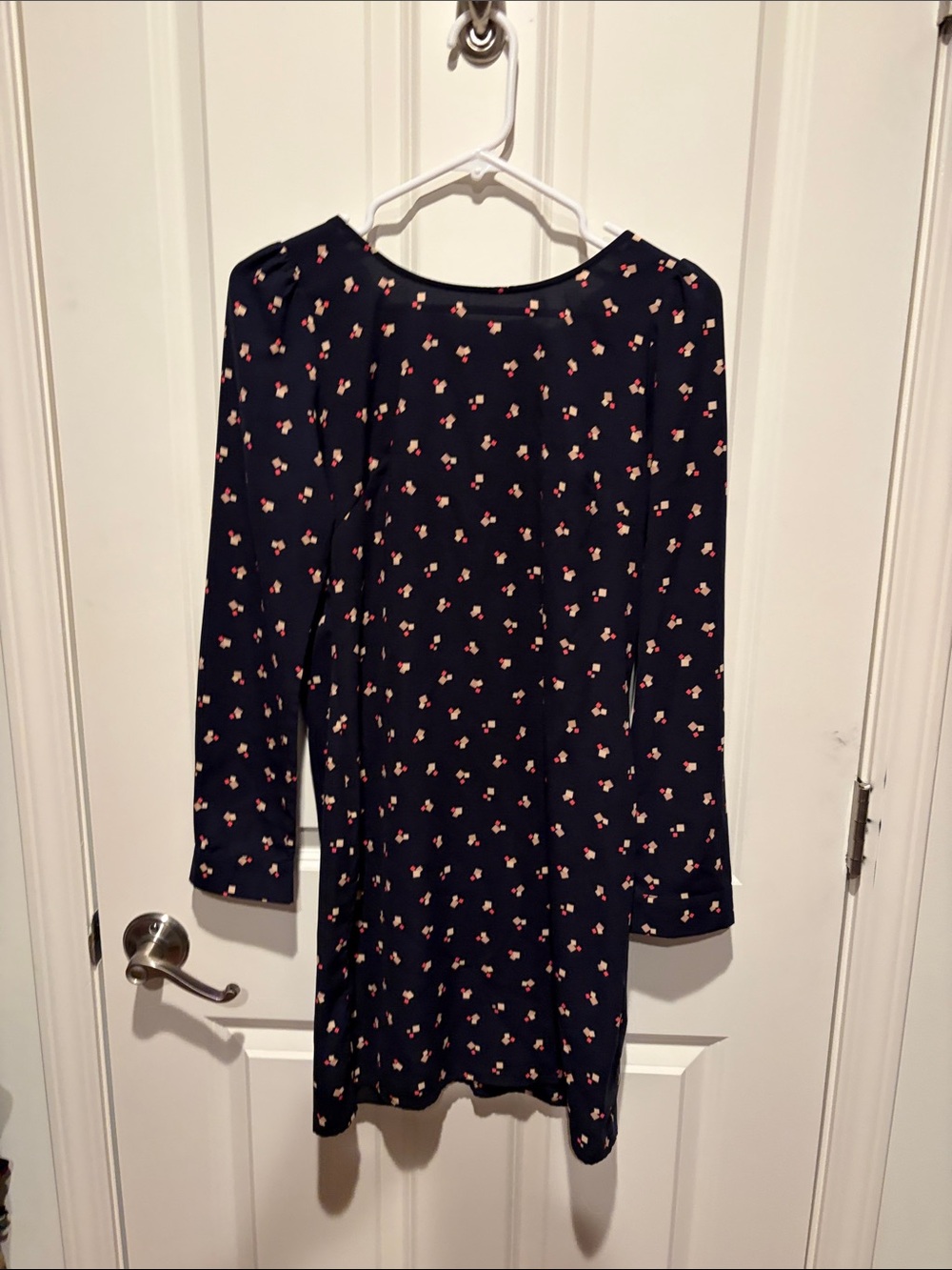My Story Navy Long-Sleeve Floral Shift Dress